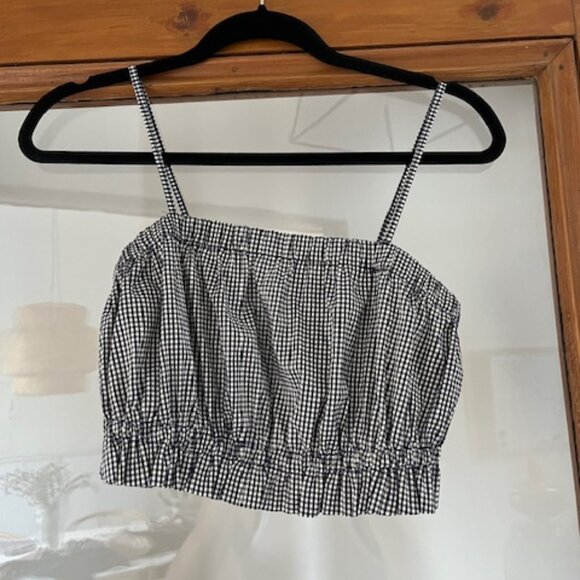 Kimchi Blue Elaina Ruffle Cropped Tank Top Gingham - Picture 2 of 3